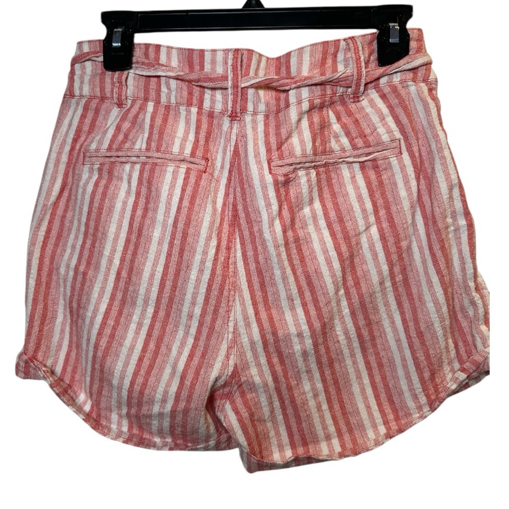 Free People Red and White Striped High Waist Shorts - Picture 2 of 5